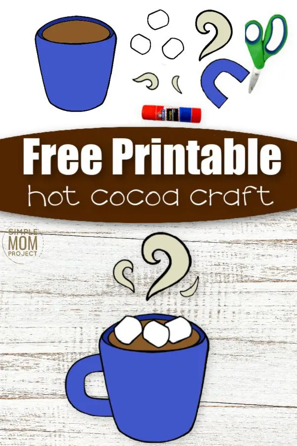 Winter is the perfect time to enjoy a hot cocoa with your kids - now you can go one better! Here’s a super fun cut and paste Hot Cocoa craft - so now your preschoolers, toddlers, kindergartners or even big kids can sharpen their scissor skills and create a cute Hot Cocoa craft. Use it as a card for a special friend or decorations for the fridge, this diy paper craft is simple to create, so get your template today! #cutandpastecrafts #Hotcocoacrafts