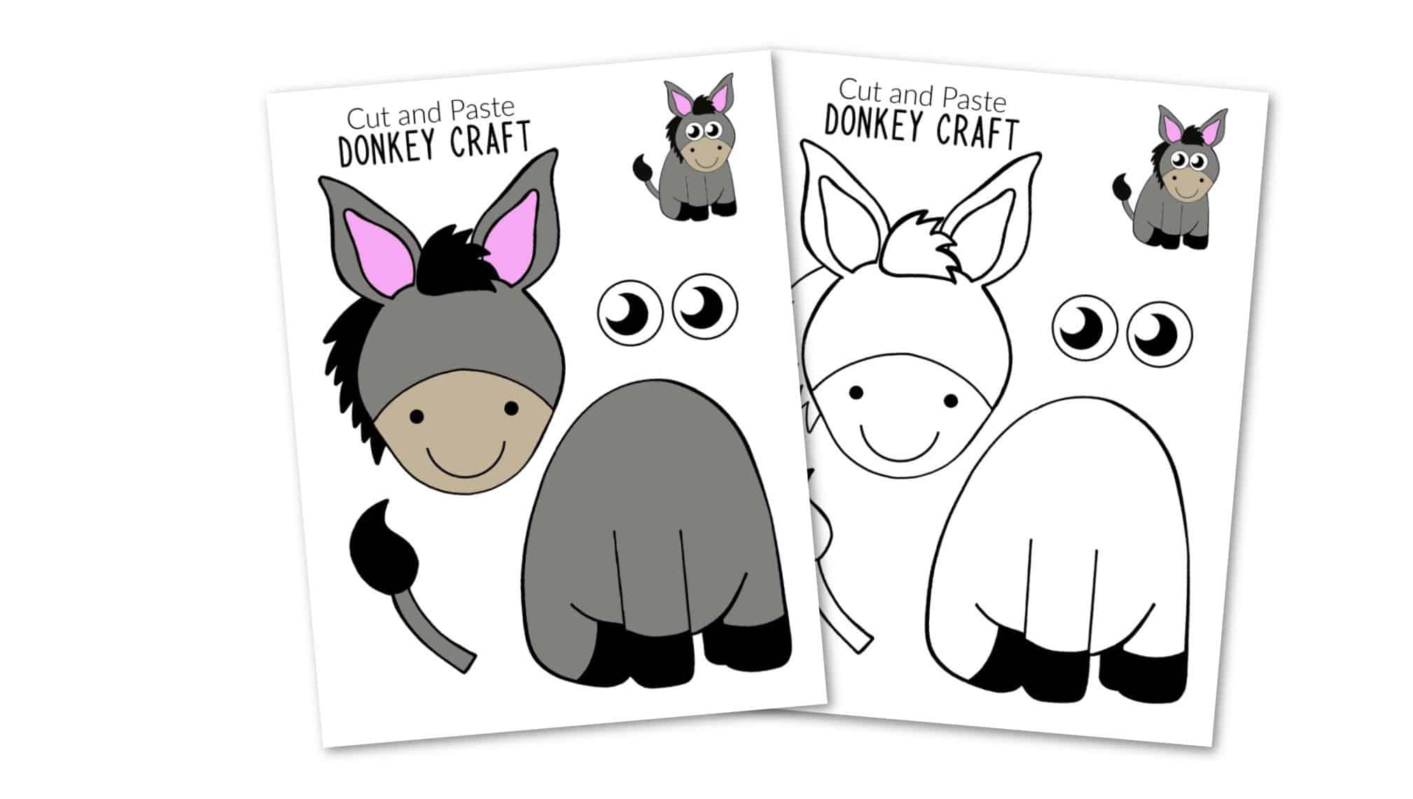 Cut And Paste Donkey Craft With Free Donkey Template