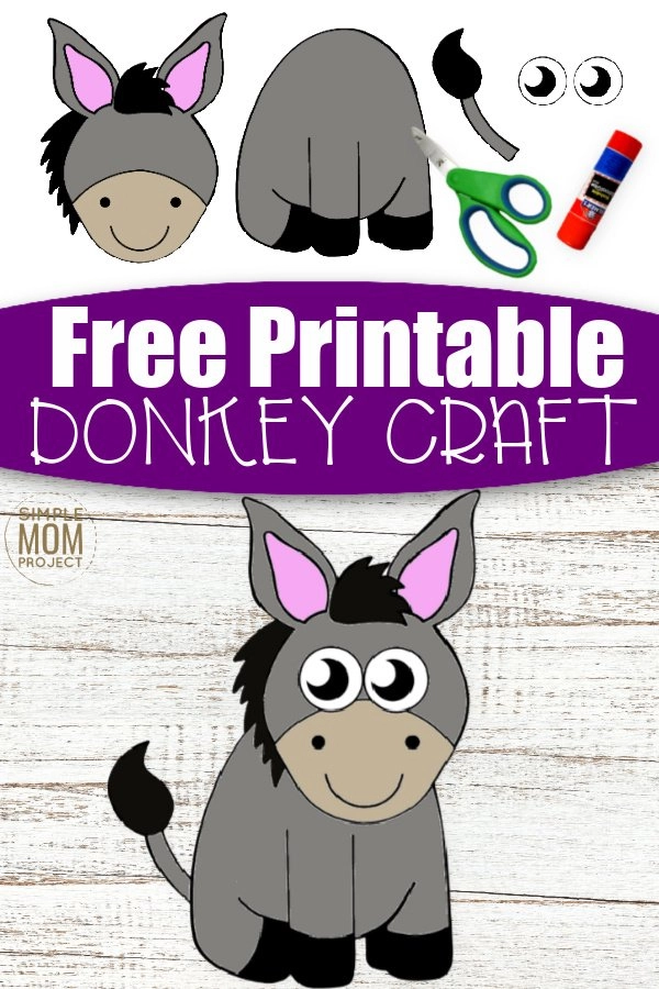 Cut and Paste Donkey Craft with Free Donkey Template – Simple Mom Project