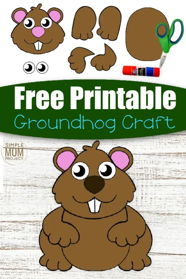 Free Printable groundhog Craft for Kids, preschoolers, toddlers and kindergartners