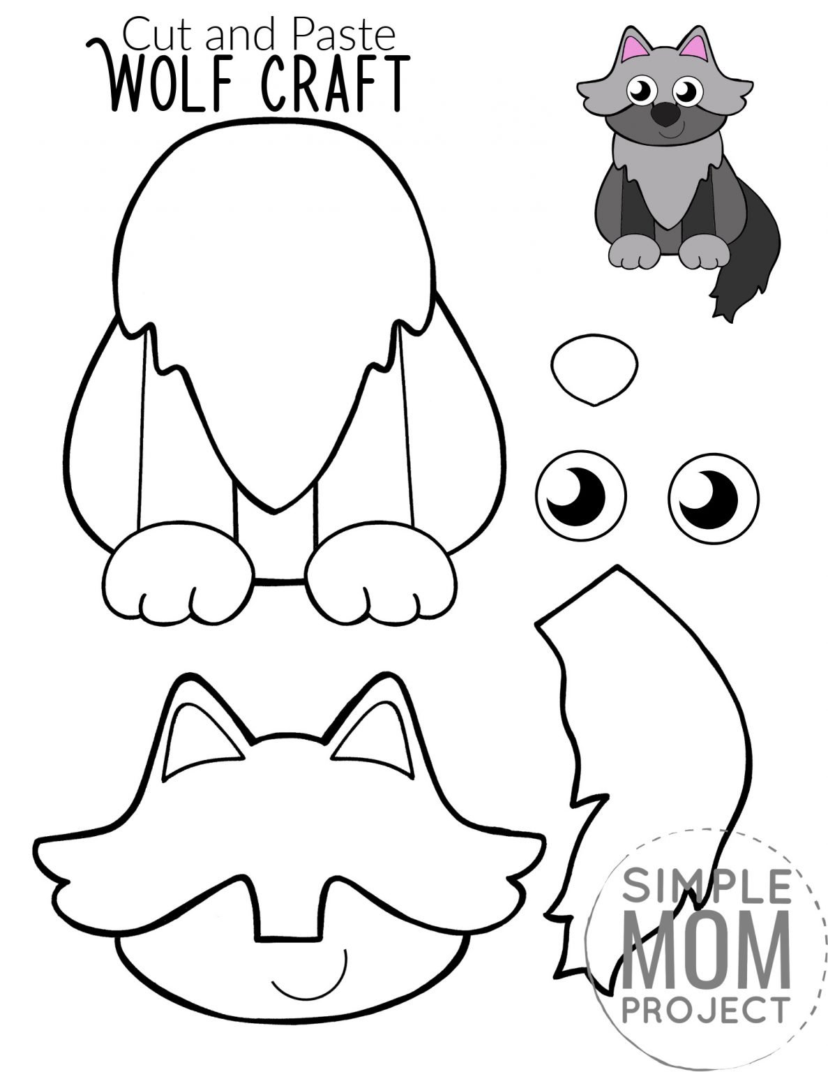 Free Printable Wolf Craft With Free Wolf Template