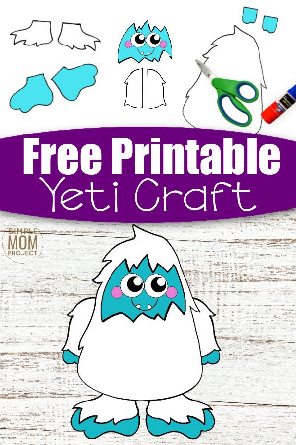 Free Printable yeti Craft for Kids, preschoolers, toddlers and kindergartners