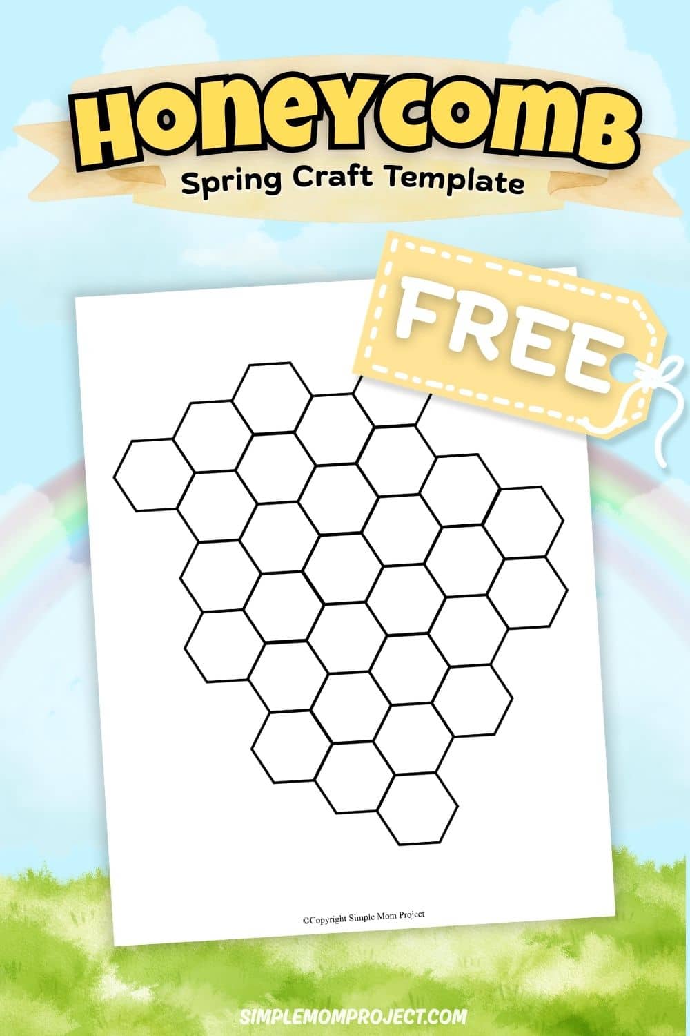 honeycomb template printable for kids bee or math activity
