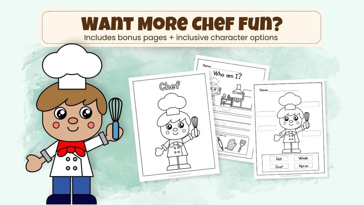 Printable Chef Cut and Paste Craft Shop Image 1