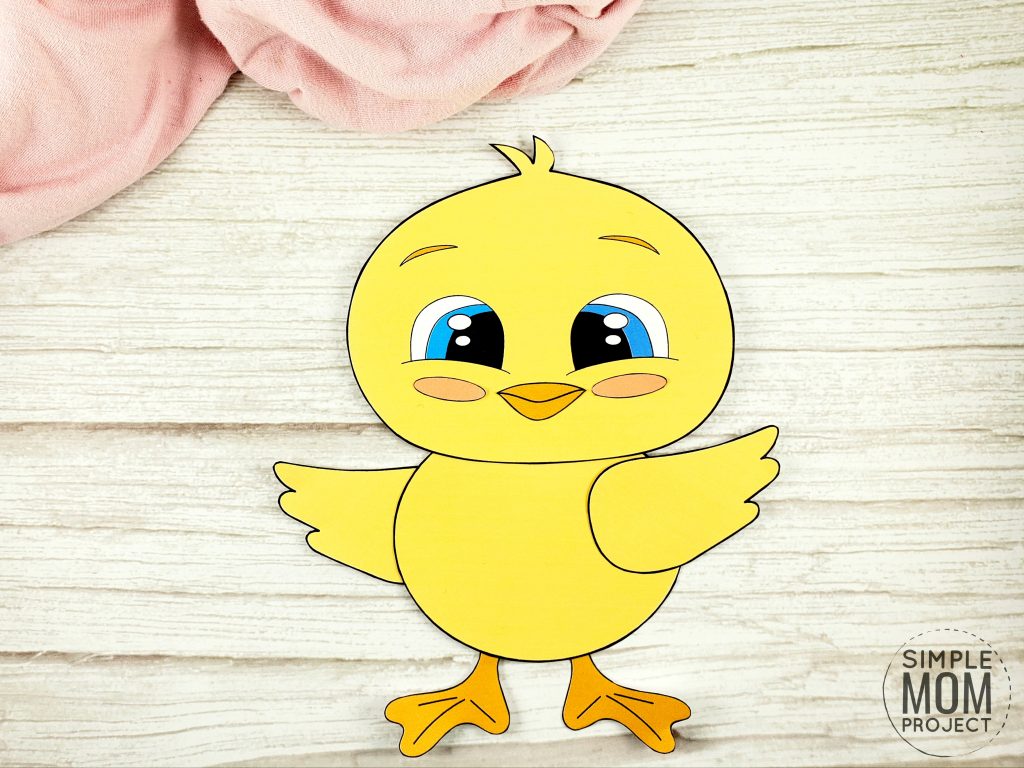 Easy Spring Chick Free Printable Template craft for kids, toddlers and preschoolers