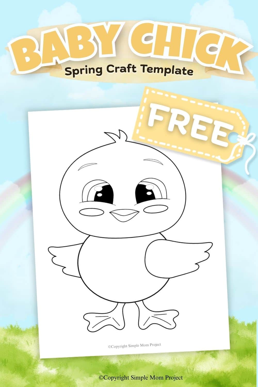 baby chick template printable for preschool and kindergarten craft