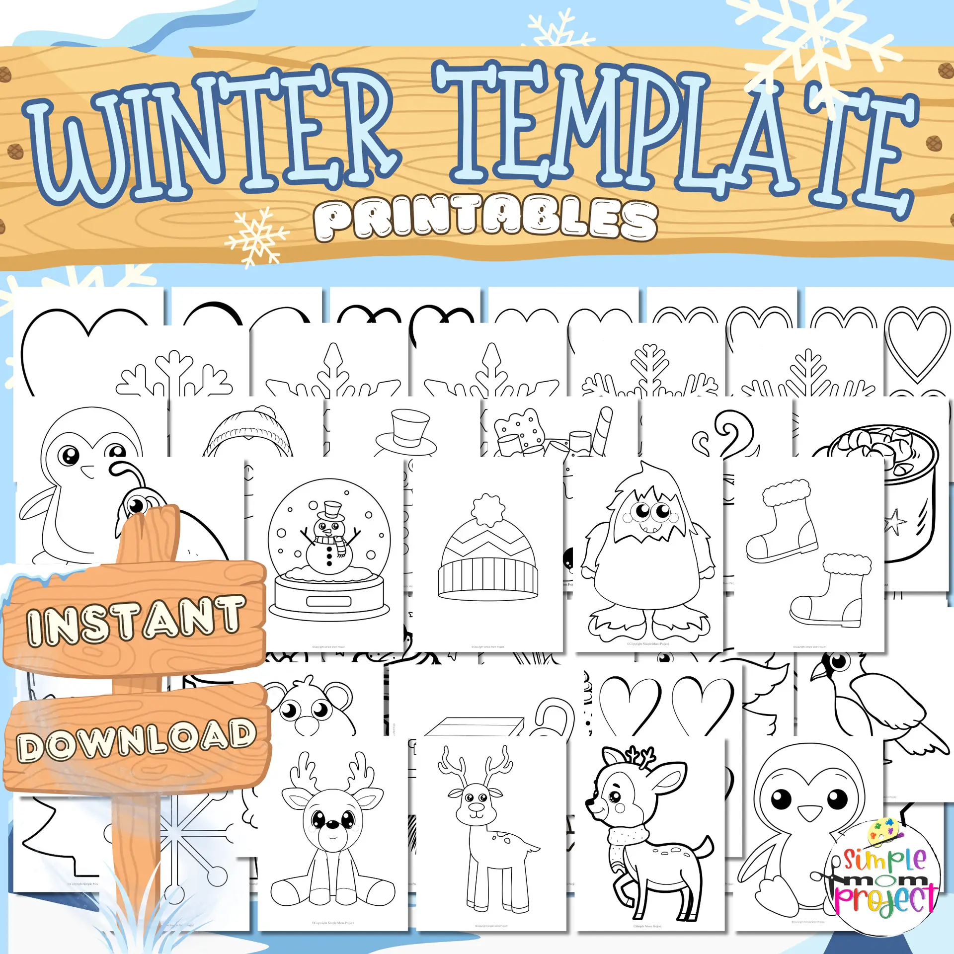 20+ Adorable Winter Animal Coloring Pages for Kids - Simple Mom Project Store