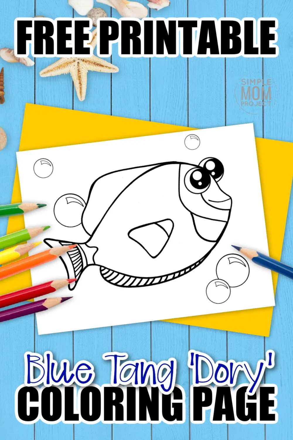 Sea themed crafts are a fun way for your kids to learn about the gorgeous ocean animals in our seas - so this cute Dory coloring page will be a friend for all preschoolers or toddlers. With such adorable eyes, these Dory coloring pages are always popular for all kindergarten art activities or even homeschool craft classes. Grab your free printable Dory coloring page today & surprise your kids with a cute Nemo for them to color - they’ll love you for it!