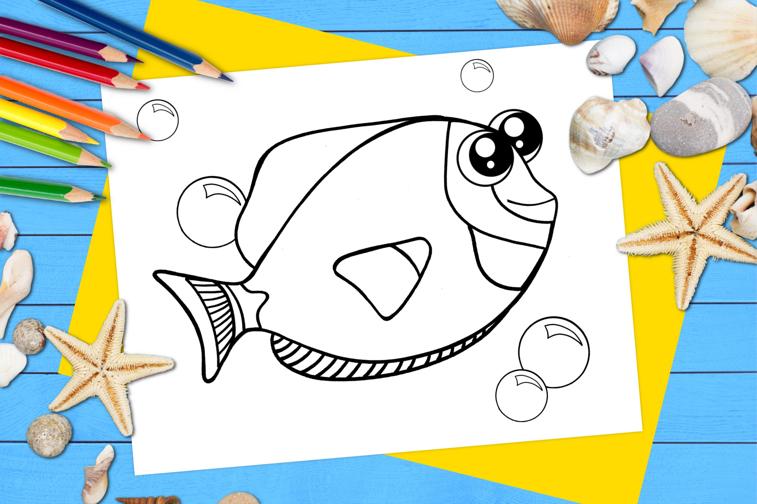 fish theme coloring pages