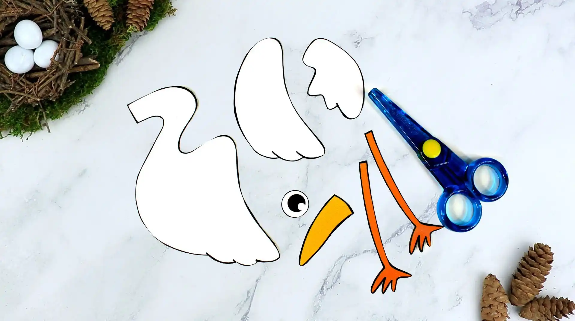 Free Printable Crane Craft for Kids, preschoolers toddlers and kindergartners