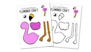 Free Printable Flamingo Craft for Kids, preschoolers toddlers and kindergartners