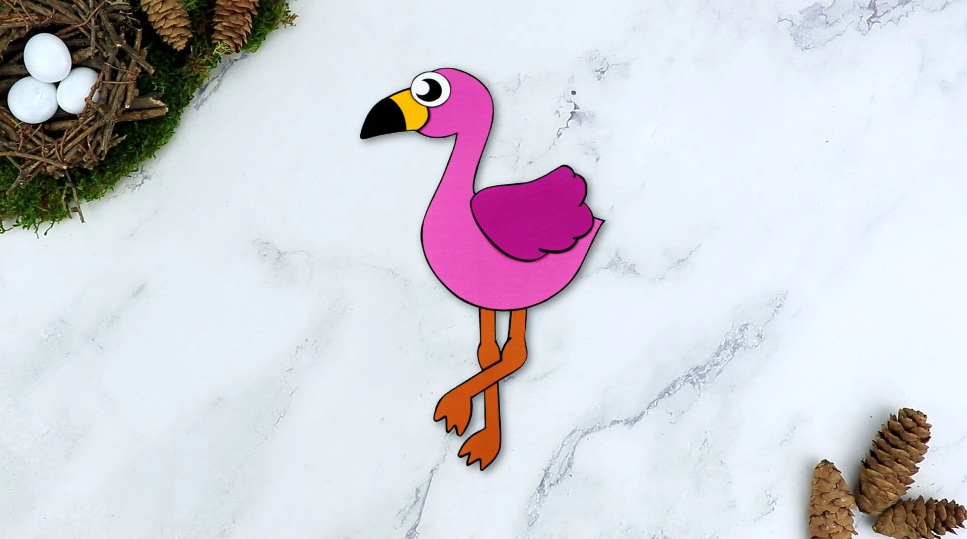 Heart Flamingo Papercraft For Kids - Frosting and Glue- Easy crafts, games,  recipes, and fun