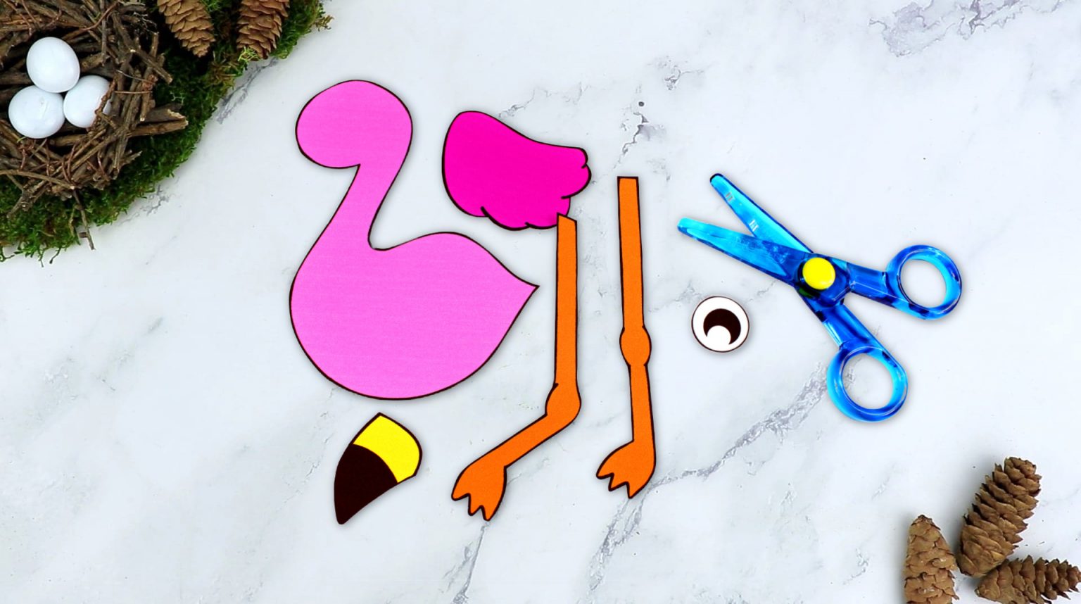 Easy Cut and Paste Flamingo Craft with Free Template