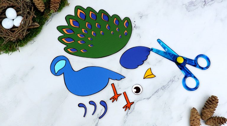 Free Printable Peacock Craft with Peacock Template