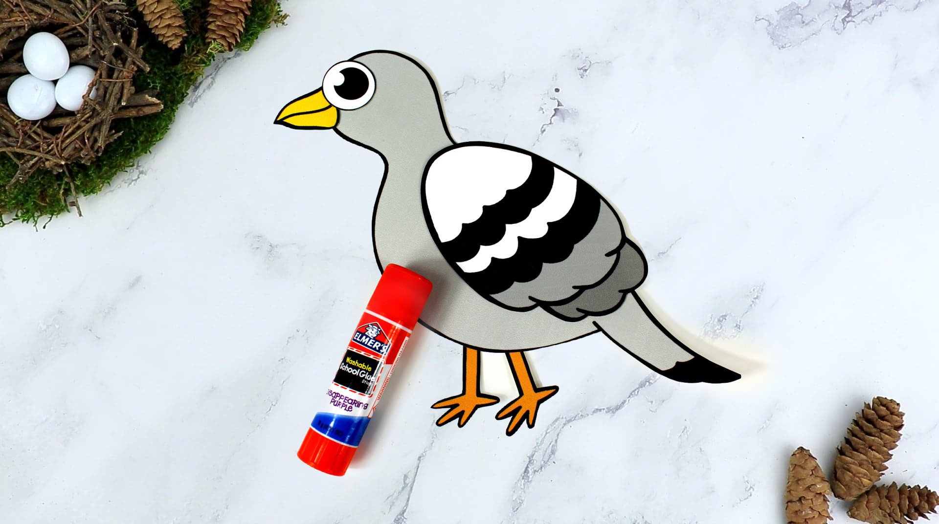 Free Printable Pigeon Craft for Kids, preschoolers toddlers and kindergartners