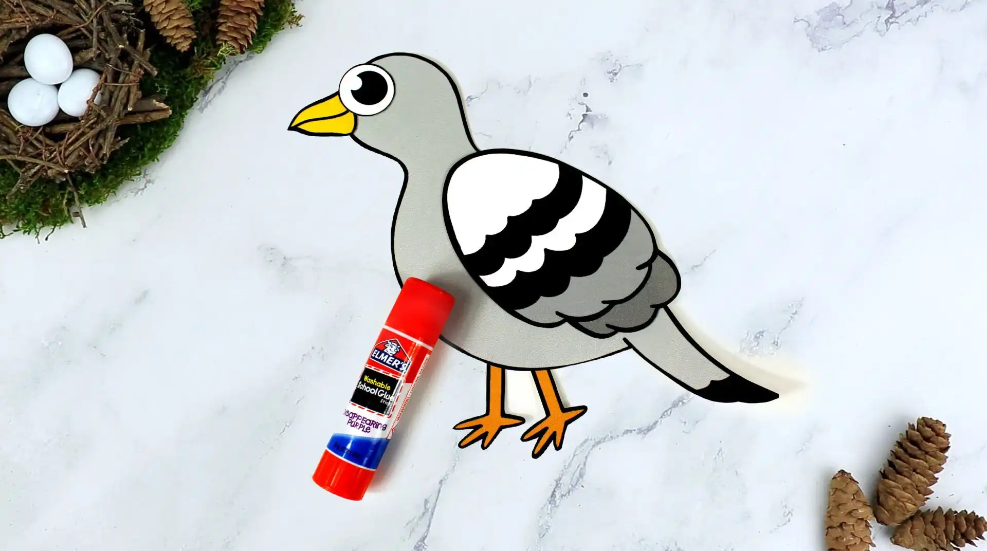 Free Printable Pigeon Craft for Kids, preschoolers toddlers and kindergartners