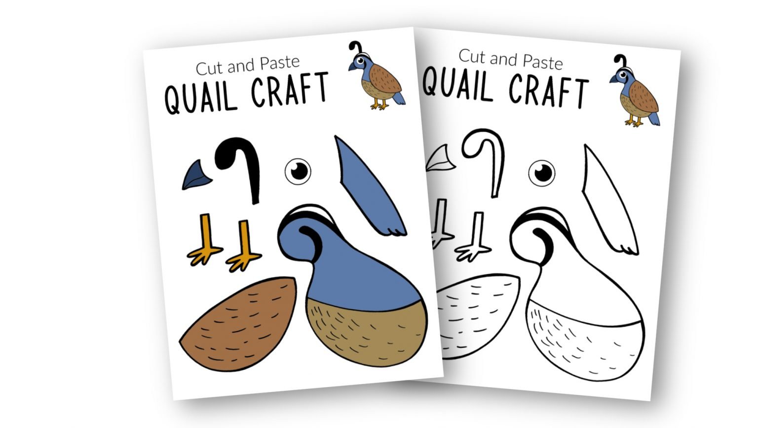 Easy Cut and Paste Quail Craft for Kids - Simple Mom Project