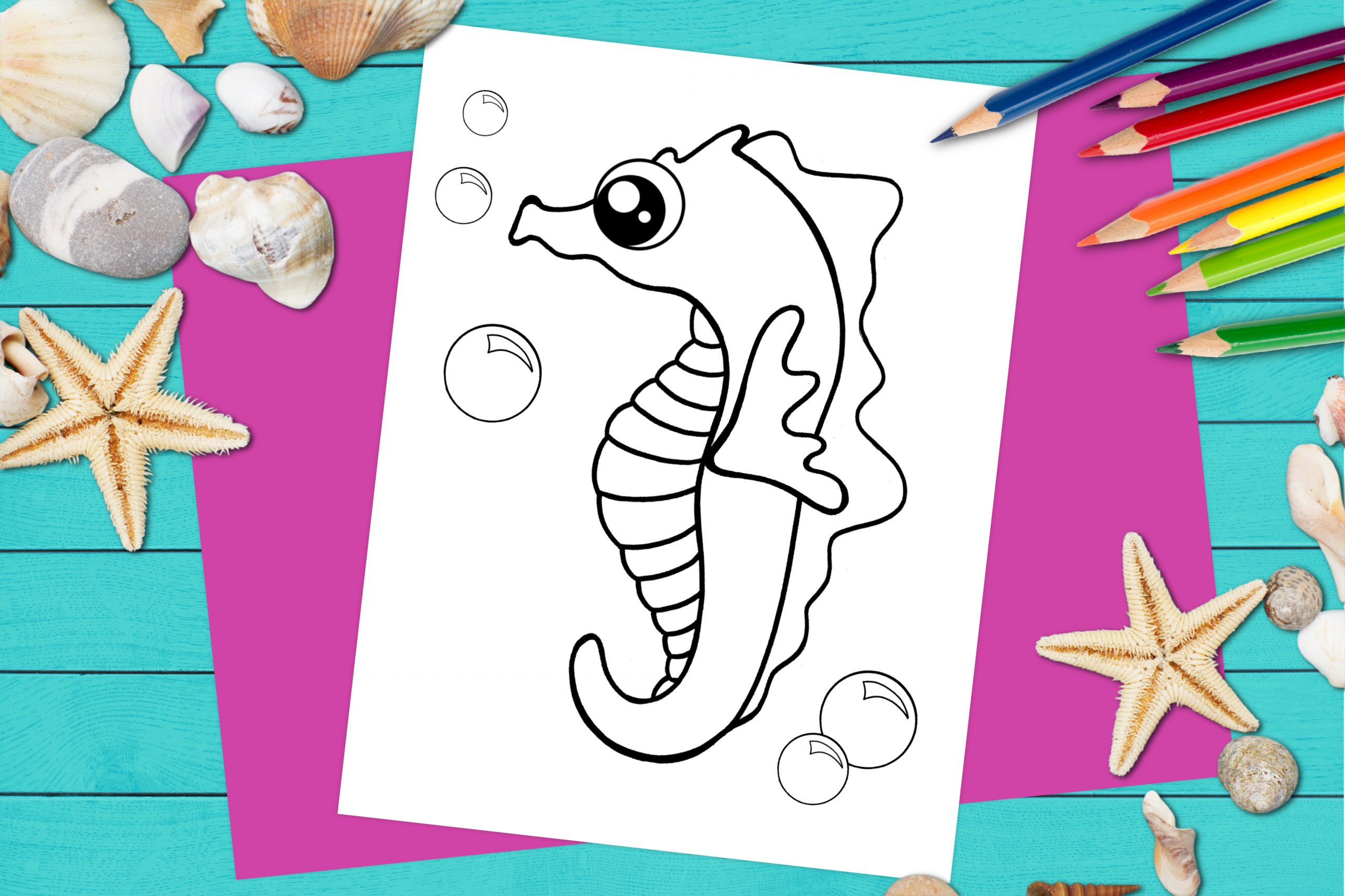 Free Printable Seahorse Coloring Page - Simple Mom Project