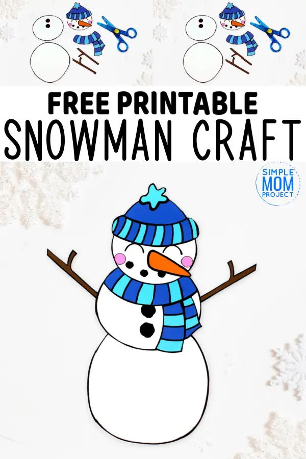 Do you want to build a frosty the snowman with your kids? Here's a simple cut & paste snowman craft which is ideal for winter craft time. With free printable templates, this cut & paste snowman craft is easy for preschool toddlers to make as an art project or even a craft activity for homeschoolers. Add some winter craft to your home decor with these cute cut & paste snowman crafts today! #snowmancrafts #cutandpastesnowmancrafts