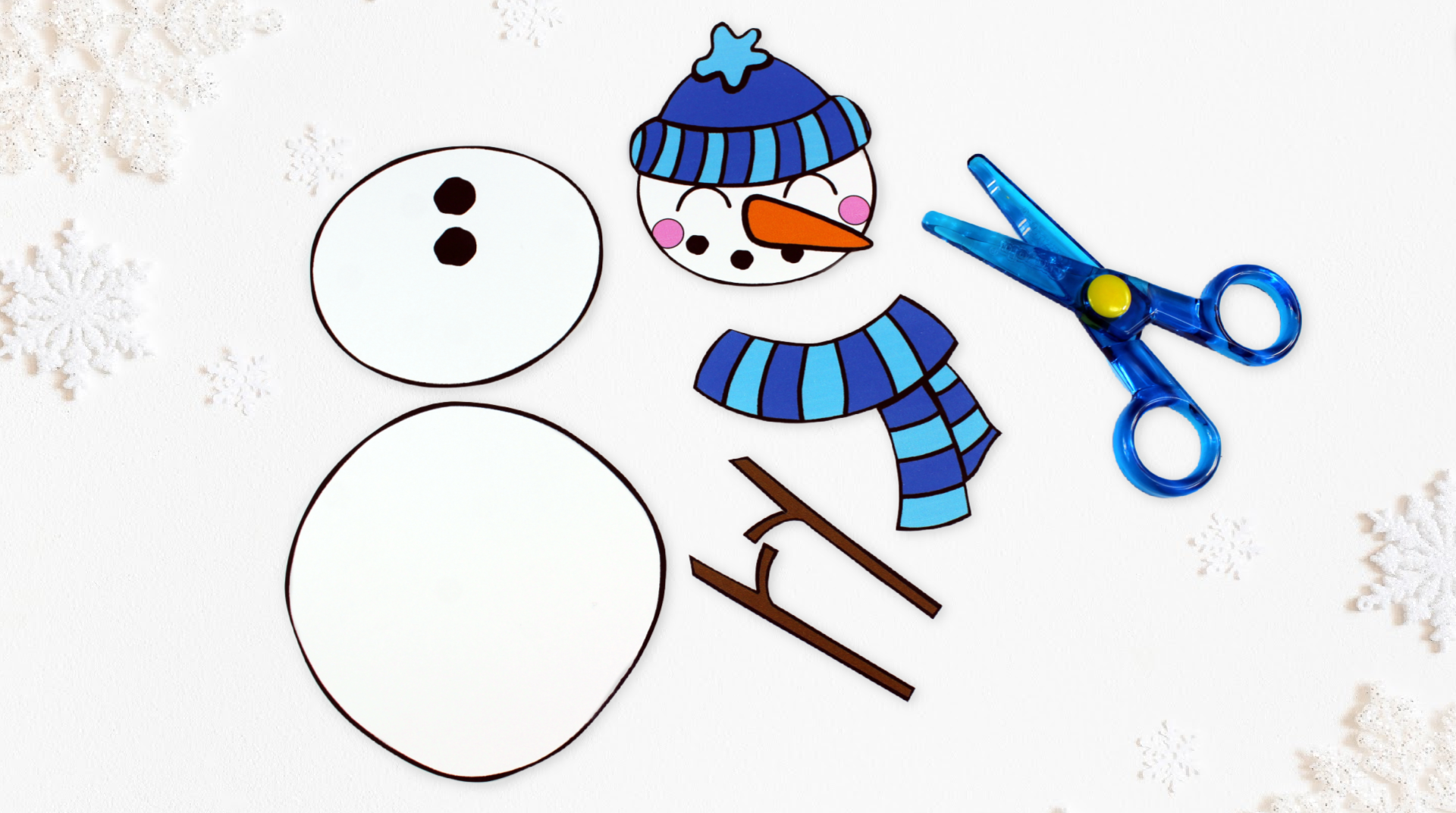 Free to Print Cut and Paste Snowman Craft Template – Simple Mom Project