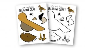 Free Printable Sparrow Craft for Kids, preschoolers toddlers and kindergartners