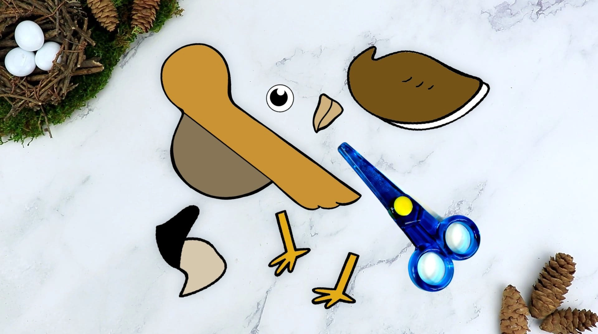 Free Printable Sparrow Craft for Kids, preschoolers toddlers and kindergartners