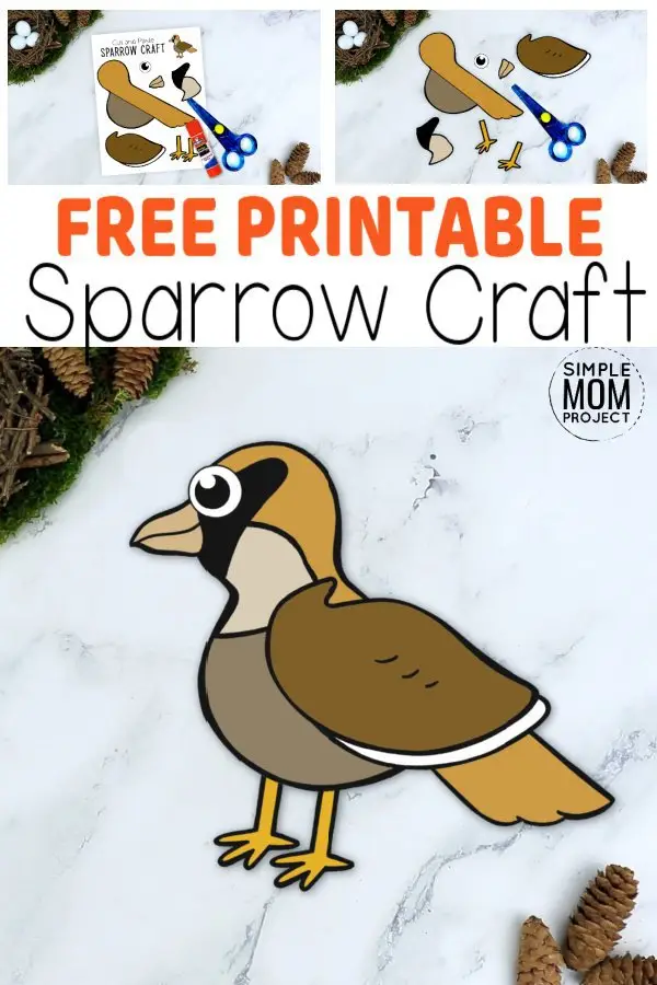 Are you looking for a chirpy & fun Sparrow craft for your kids? Here’s an easy cut & paste Sparrow craft, with our free printable template. From toddlers & preschoolers to kindergartners & big kids, everyone loves the color & fun this simple Sparrow craft brings. So don’t delay, grab your free printable cut & paste Sparrow craft today! #Sparrowcrafts #PaperSparrowcrafts