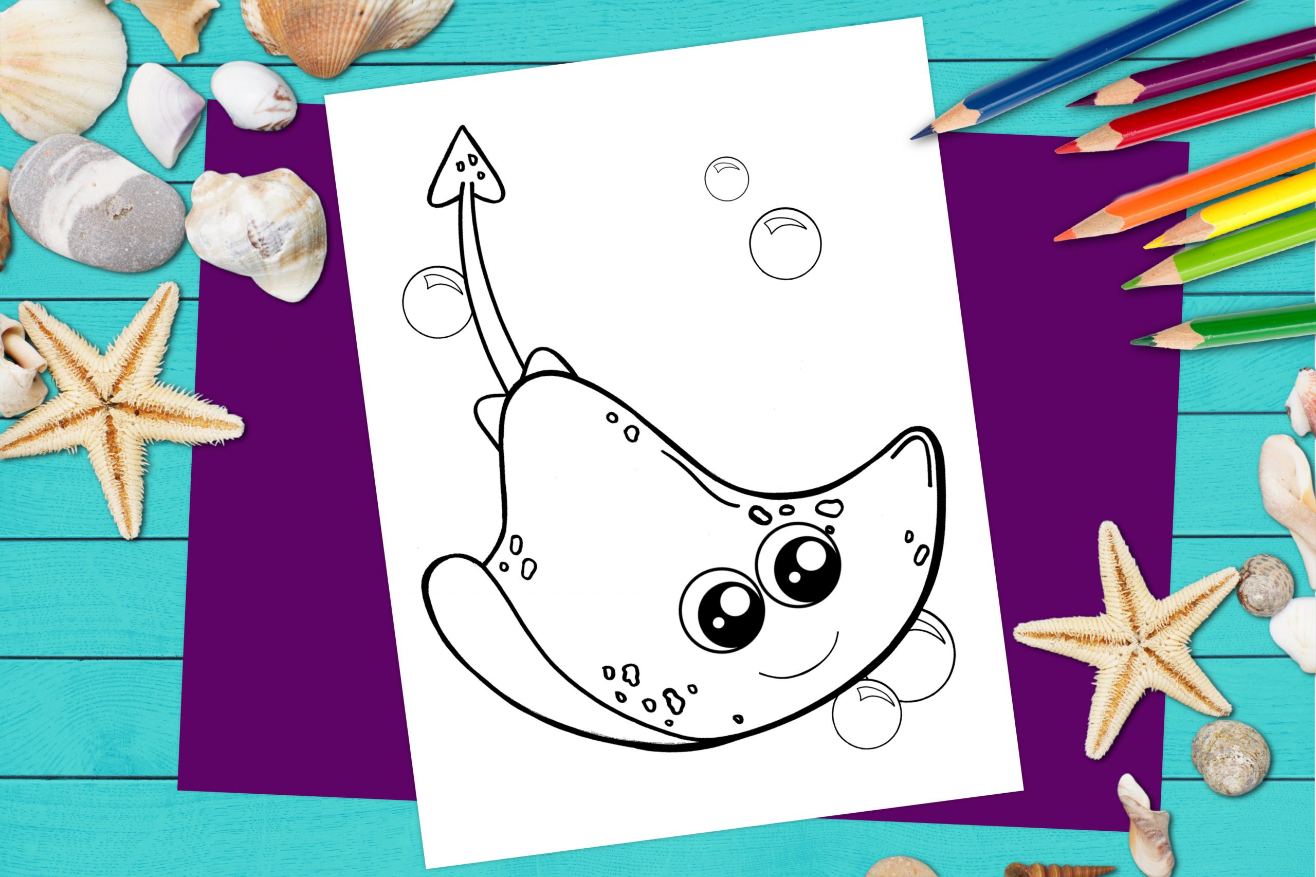 cownose stingray coloring pages