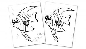 Free Printable Angelfish Ocean Animal Convertkit for Toddlers, Kids and Preschoolers