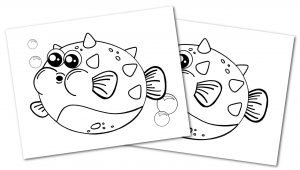 Free Printable Blowfish Ocean Animal Convertkit for Toddlers, Kids and Preschoolers