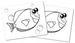 Free Printable Blue Tang Ocean Animal Convertkit for Toddlers, Kids and Preschoolers