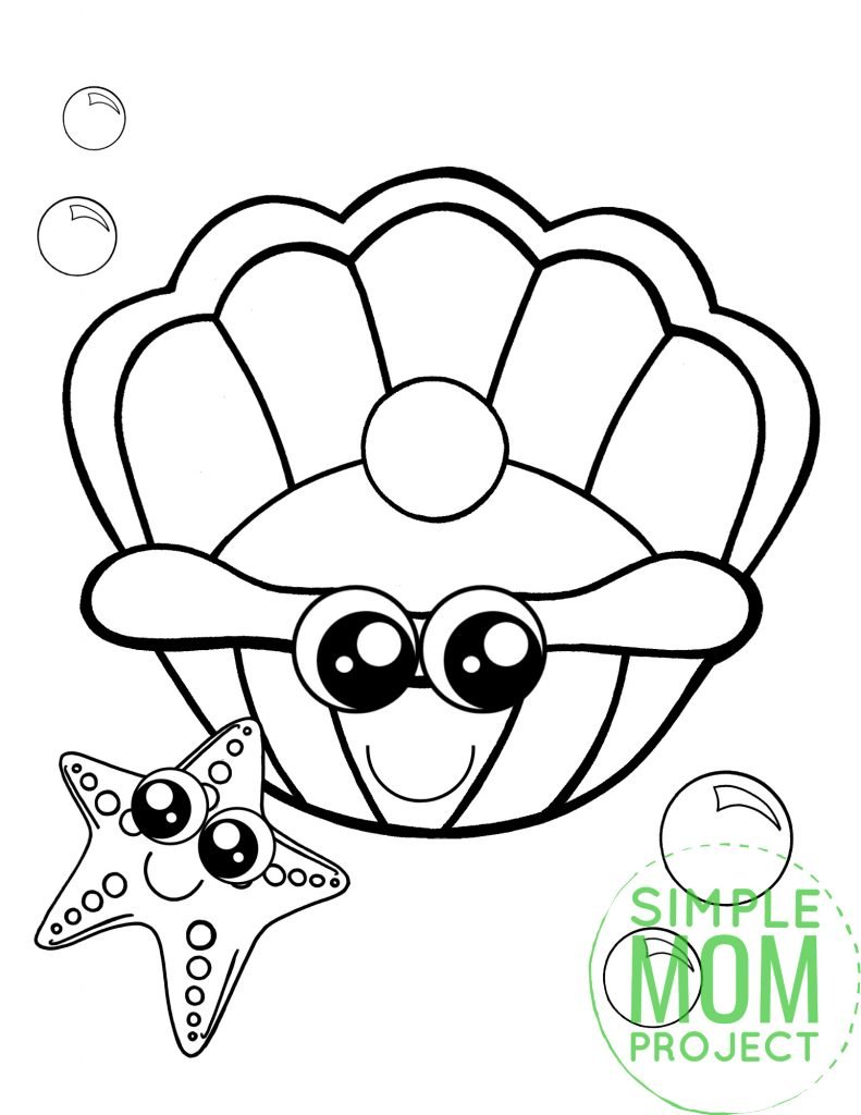 Free Printable Clam Shell Coloring Page - Simple Mom Project