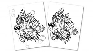 Free Printable Lionfish Ocean Animal Convertkit for Toddlers, Kids and Preschoolers