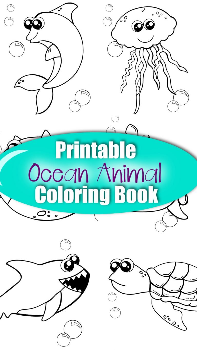 Printable 20+ Page Ocean Animal Coloring Book - Simple Mom Project