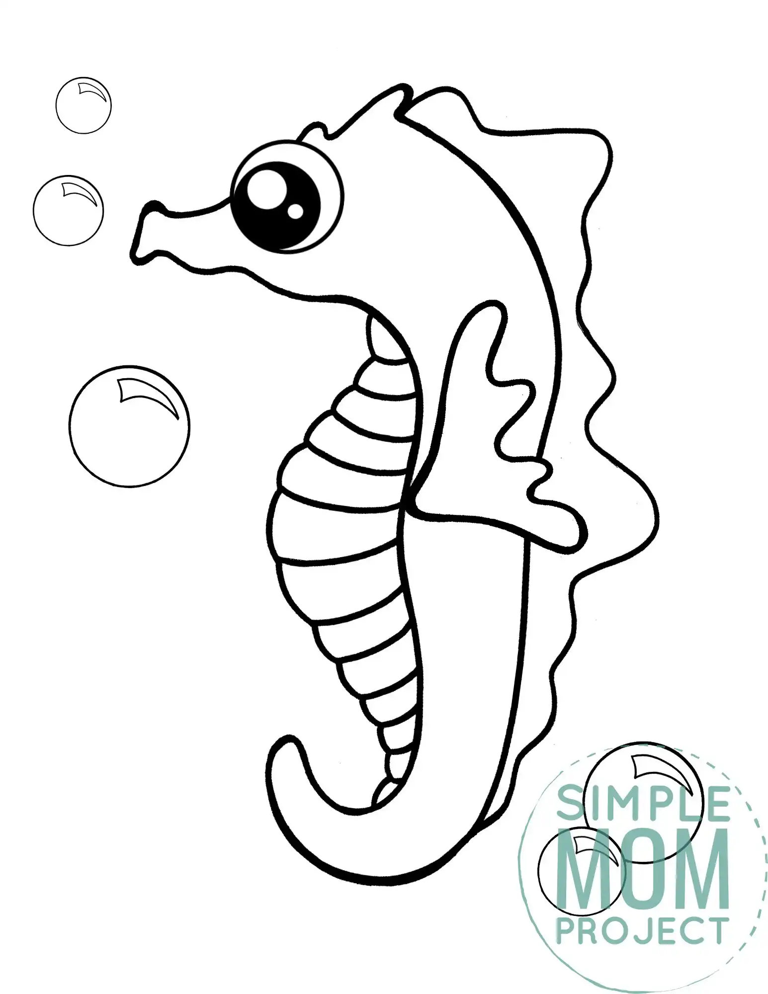 Seahorse Coloring Book Or Page Cartoon Of Funny Sea Horse For Kids Cute  Colorful Cartoon Fish