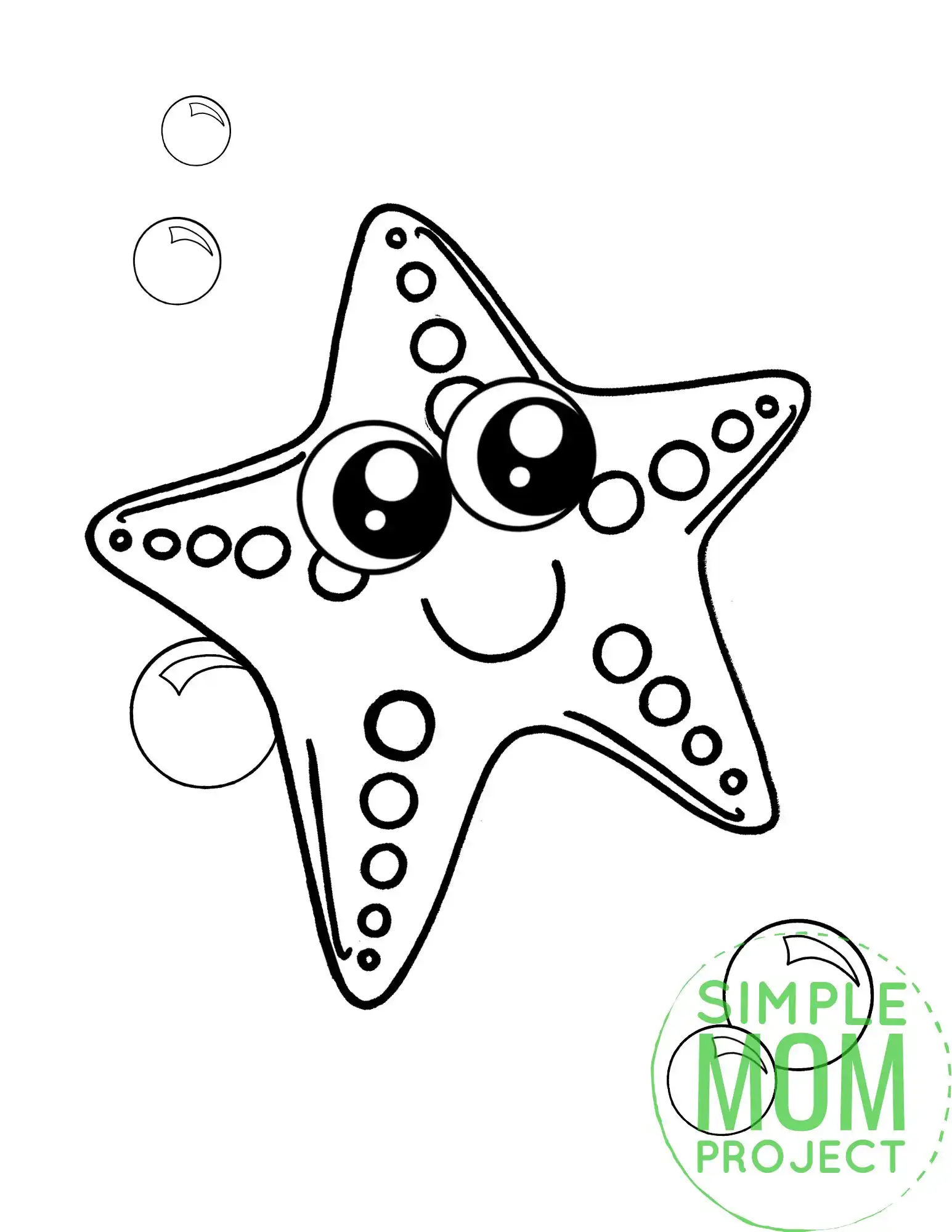 Cute Starfish Coloring Page