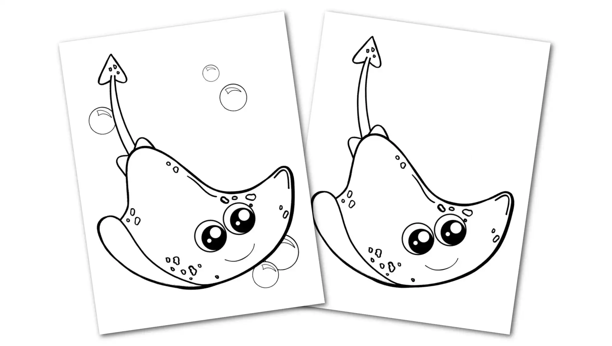 Printable Simple Stingray Coloring Page