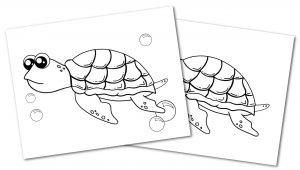 Free Printable Turtle Ocean Animal Convertkit for Toddlers, Kids and Preschoolers