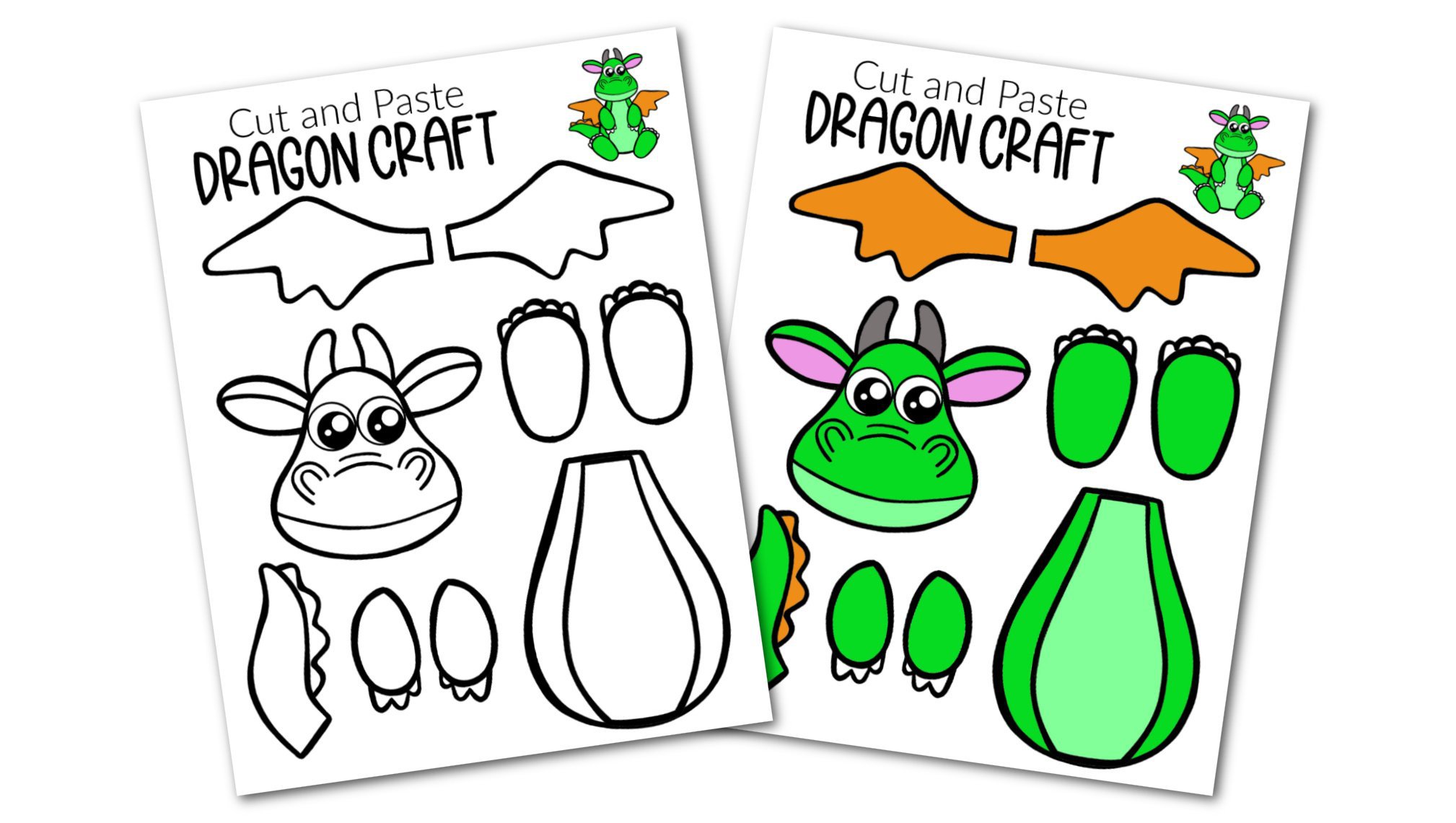 Free Printable Dragon Craft Template Simple Mom Project