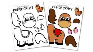 Free Printable Cut and Paste Horse Craft Template Craft for kids, preschoolers and toddlers