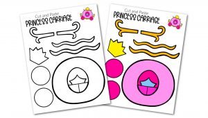 Free Printable Cut and Paste Princess Carriage Craft Template Craft for kids, preschoolers and toddlers