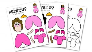 Free Printable Cut and Paste Princess Craft Template Craft for kids, preschoolers and toddlers