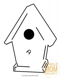 Free Printable Spring and Summer Bird House template silhouette for kids preschoolers and toddlers