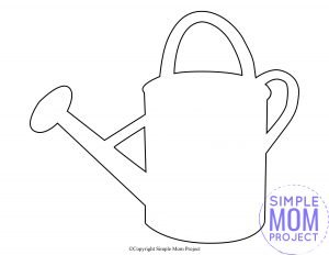 Free Printable Spring and Summer Watering Bucket Pail template silhouette for kids preschoolers and toddlers