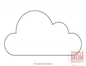 Free Printable Spring and Summer cloud template silhouette for kids preschoolers and toddlers