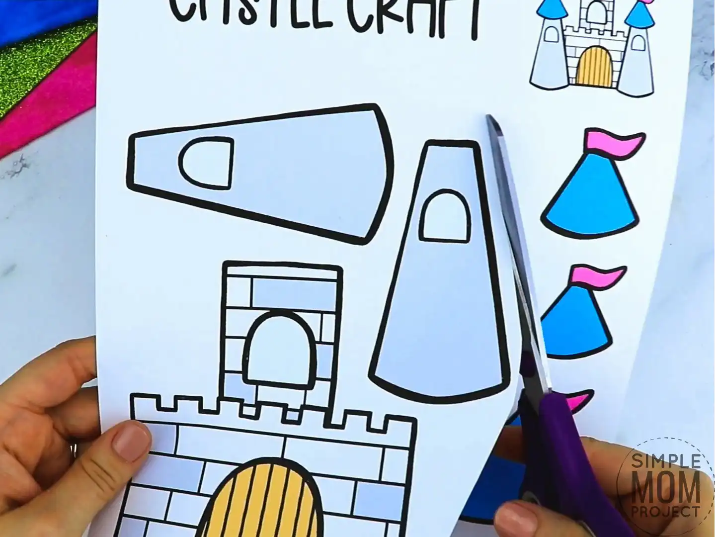 Printable Paper Toy Princess Castle Paper Craft Kit Coloring Pages