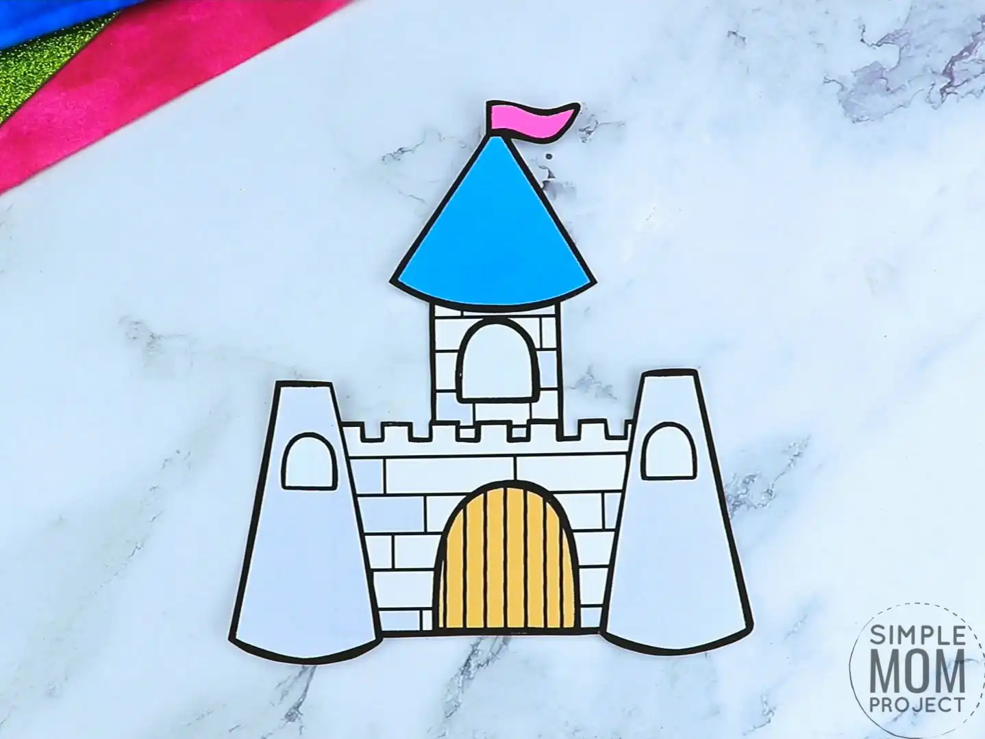 Easy How to Draw a Castle Tutorial Video & Castle Coloring Page