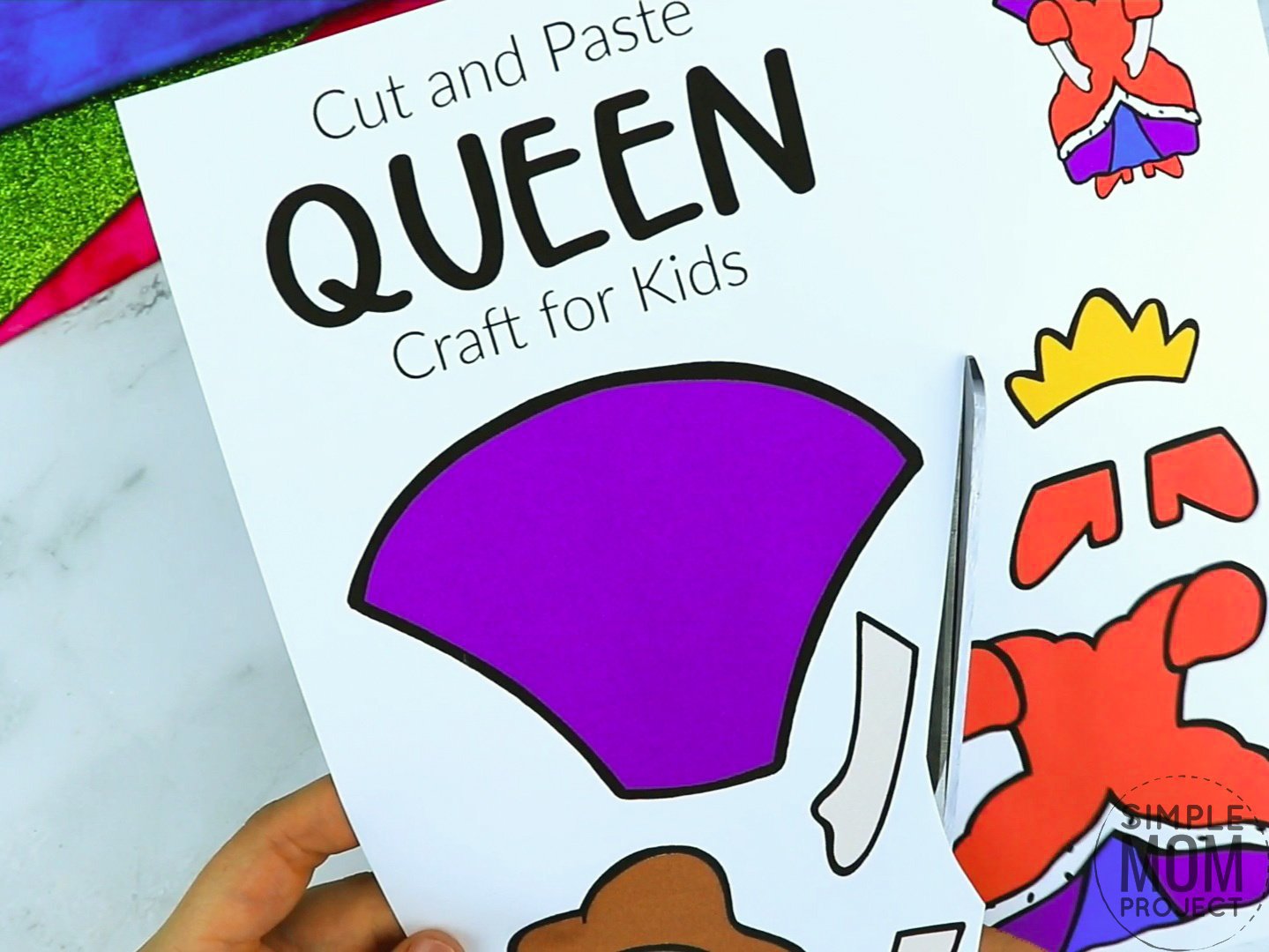 Free printable royal queen page template for kids, preschoolers and kindergartners