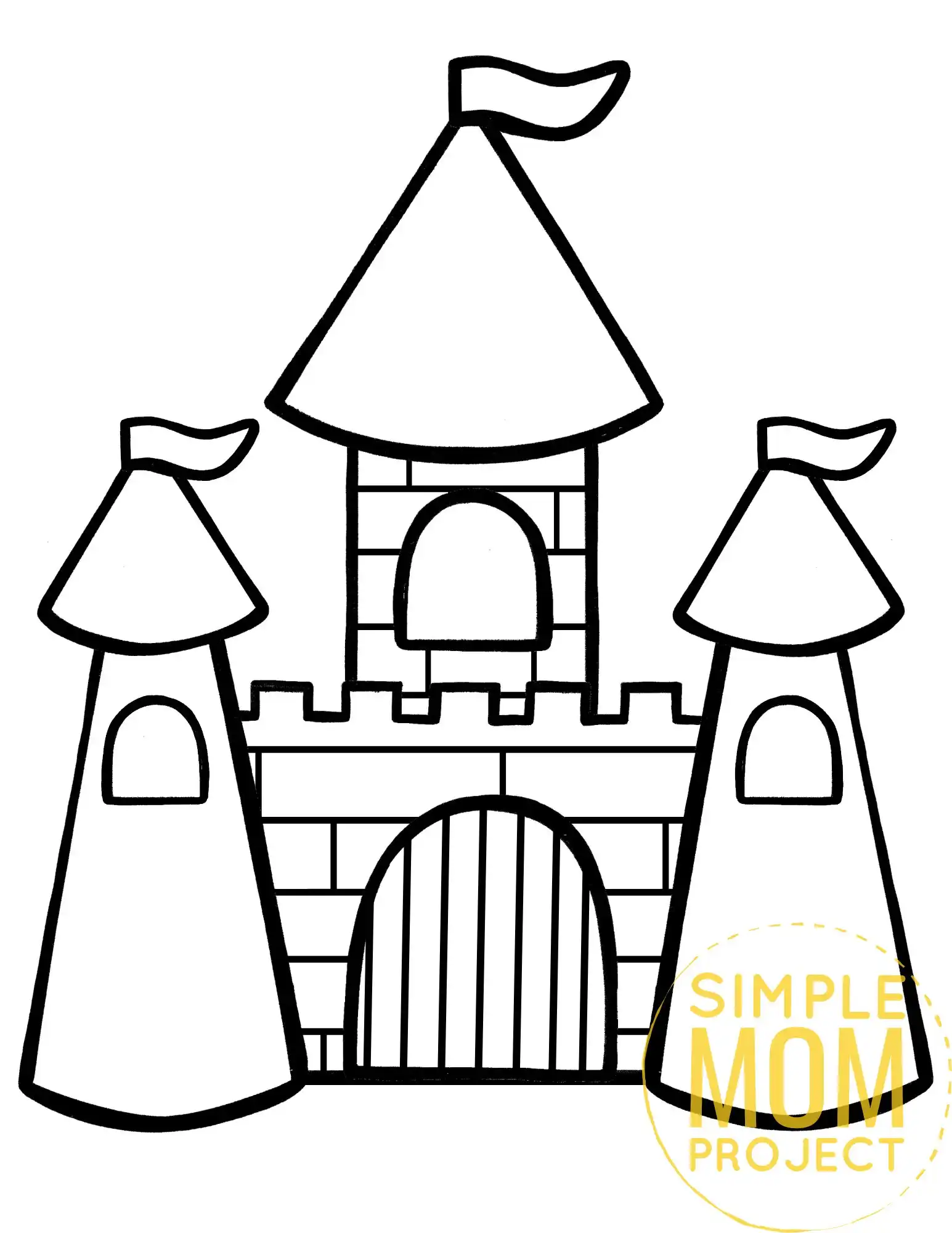 princess castle clipart black and white