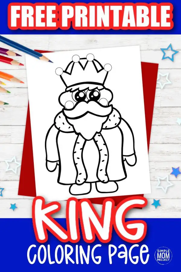 Free Printable King Coloring Page for kids preschoolers and toddlers 1